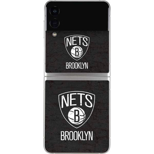 NBA Brooklyn Nets Distressed Galaxy Z Flip4 5G Skin